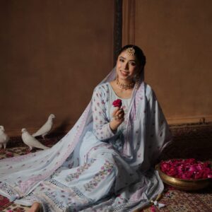 Mulmul Cotton Suit (Blue)