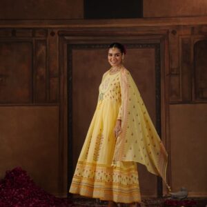 Mulmul Cotton Suit (Yellow)