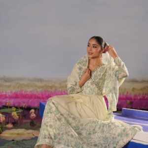 Mulmul 3-piece Cotton Frock (Green)