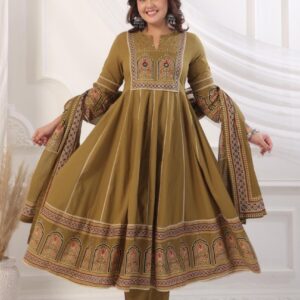 Cotton Frock-Suit (Olive Green)
